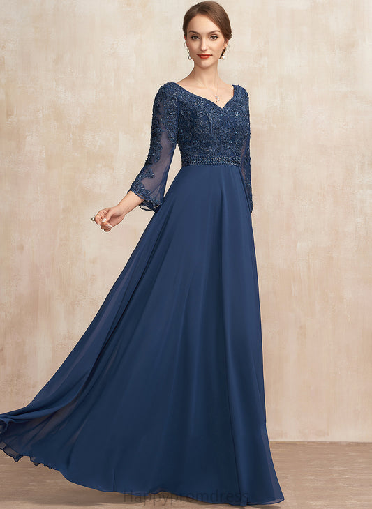 Beading Mother of the Bride Dresses the Mother Lace Bride Dress Floor-Length Chiffon of V-neck Ally Sequins With A-Line