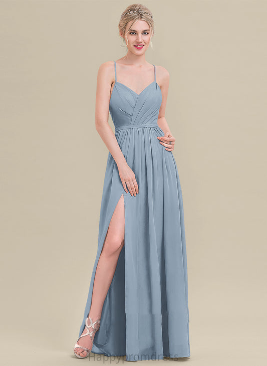 Chiffon Sweetheart Front With Ruffle Floor-Length Split Prom Dresses Helga A-Line