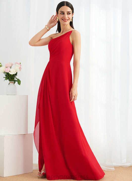 Length Fabric Floor-Length SplitFront Silhouette Neckline A-Line Embellishment Ruffle One-Shoulder Charlize Tea Length Bridesmaid Dresses