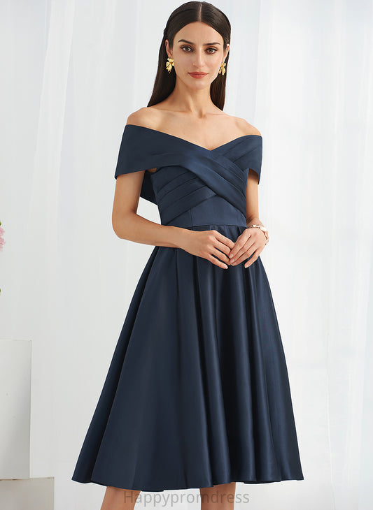 Silhouette Knee-Length Embellishment Fabric Length A-Line Off-the-Shoulder Pockets Neckline Tara One Shoulder Natural Waist Bridesmaid Dresses