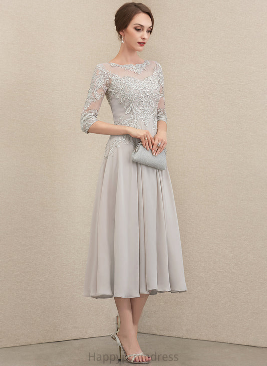 A-line Chiffon Formal Dresses Neck Round Dresses Lace Iyana