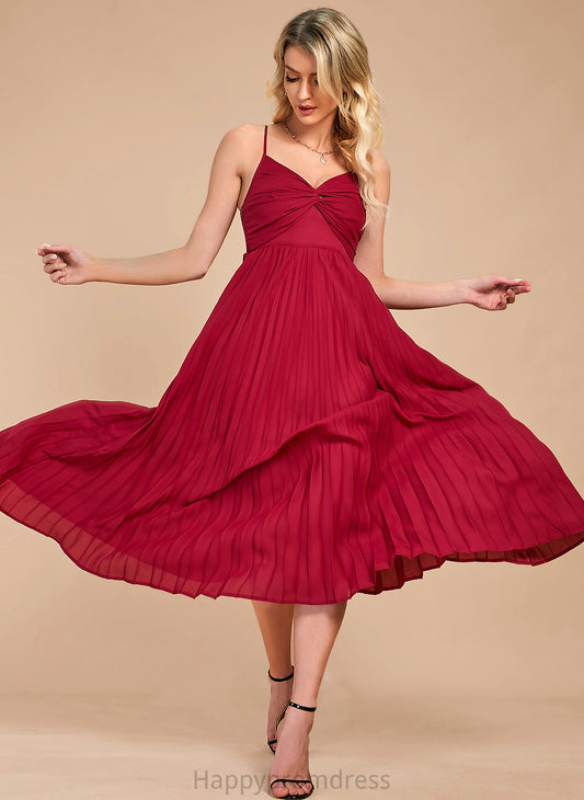 Silhouette Fabric A-Line Straps Neckline V-neck Length Ankle-Length Ruby Natural Waist Floor Length Sleeveless Bridesmaid Dresses