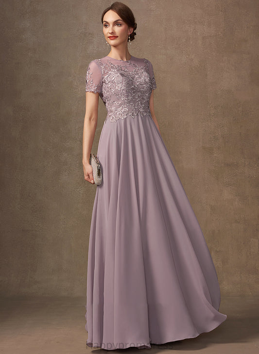 Madalyn With Beading Scoop Floor-Length Dress A-Line Sequins Neck Bride the Mother of the Bride Dresses Mother Chiffon Lace of