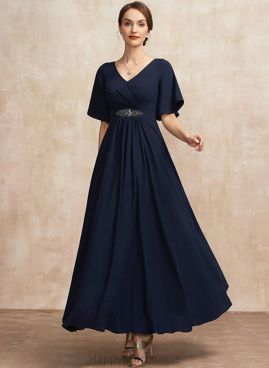 V-neck With Siena Ruffle Mother of the Bride Dresses Bride of Ankle-Length Dress Mother A-Line the