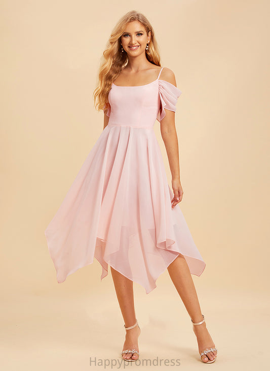 Fabric SquareNeckline Embellishment Neckline Asymmetrical Length Silhouette Ruffle A-Line Casey Floor Length Off The Shoulder Bridesmaid Dresses