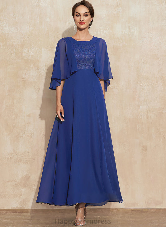 Bride Suzanne of A-Line Ankle-Length the Mother of the Bride Dresses Mother Lace Dress Neck Chiffon Scoop