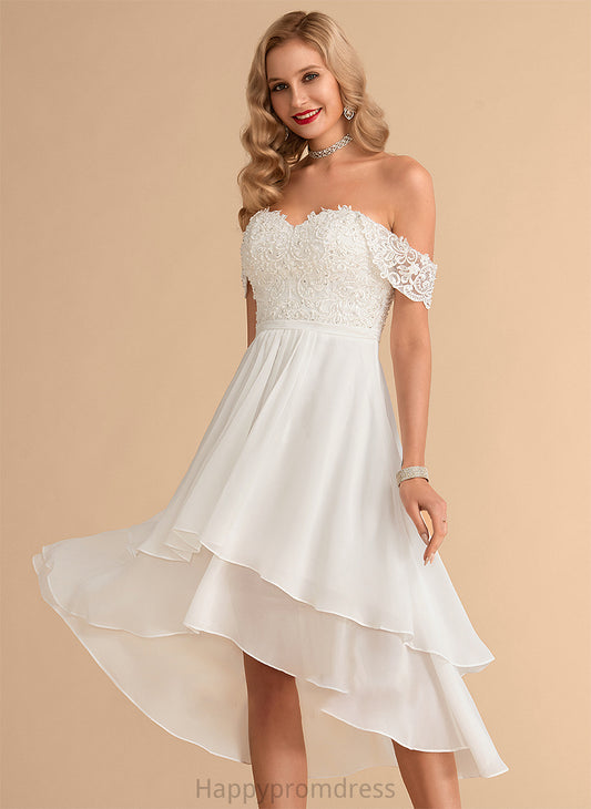 Dress Asymmetrical Wedding Joanna Chiffon Wedding Dresses Lace Beading With Sequins A-Line