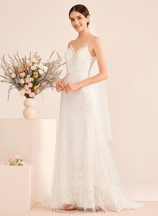 Train Lace Court With Wedding Wedding Dresses Alyson A-Line Dress Sequins Tulle V-neck