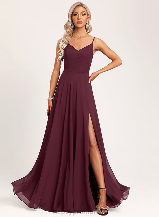 V-neck Floor-Length Fabric Neckline Straps&Sleeves A-Line Length Silhouette Lailah A-Line/Princess Floor Length Empire Waist Bridesmaid Dresses