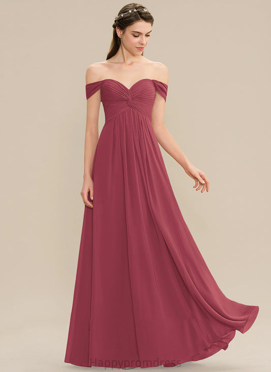 Silhouette Ruffle A-Line Floor-Length Off-the-Shoulder Fabric Length Embellishment Neckline Gretchen A-Line/Princess Spaghetti Staps Bridesmaid Dresses