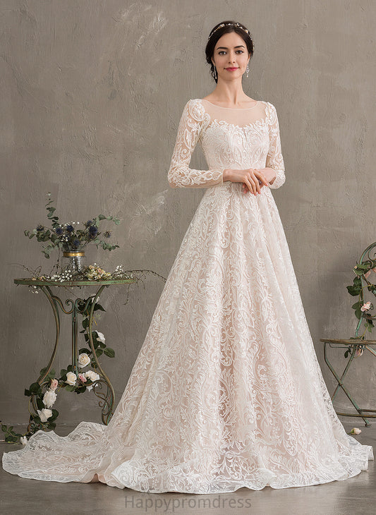 Wedding Train Court Jazlene Dress Illusion Lace Ball-Gown/Princess Wedding Dresses