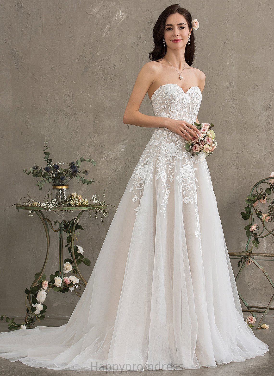 Court Wedding Ball-Gown/Princess Wedding Dresses Train Sweetheart Dress Kaylynn Tulle