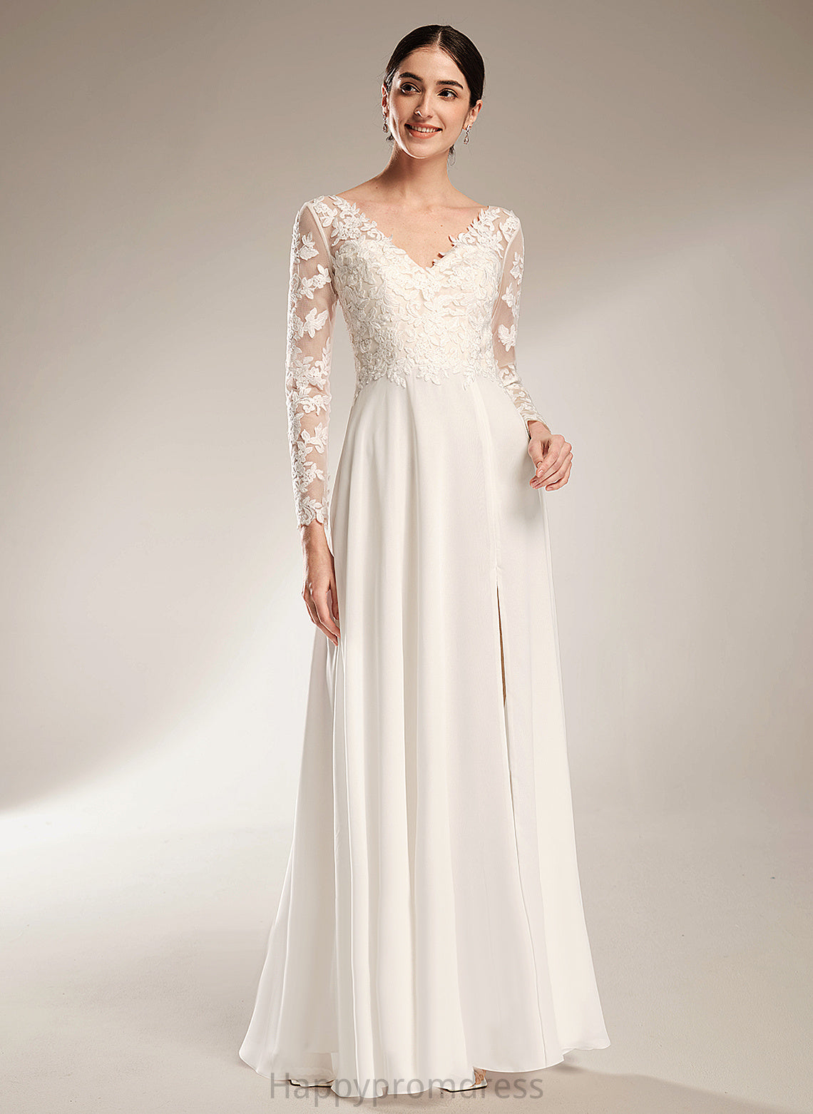 Wedding Dresses Dress Eliza Wedding V-neck A-Line Lace Floor-Length Chiffon