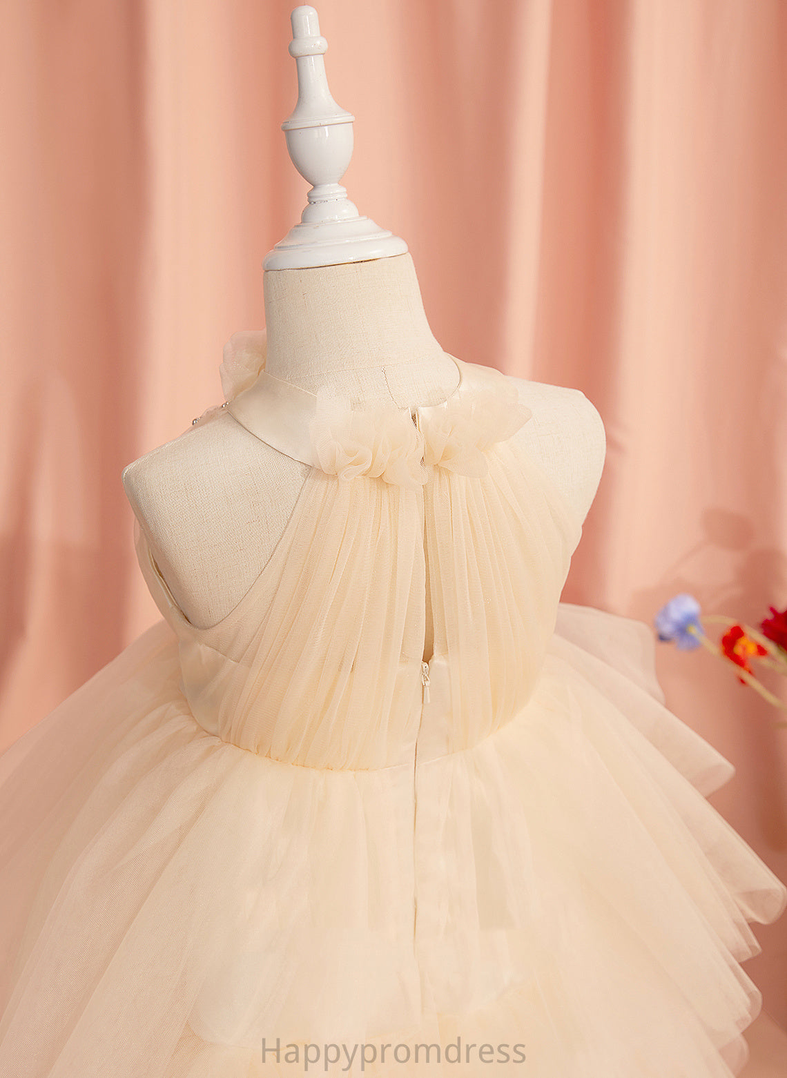 Tulle High Knee-length Ball-Gown/Princess Flower - Sleeveless Mckinley Dress Rhinestone With Girl Flower Girl Dresses Neck