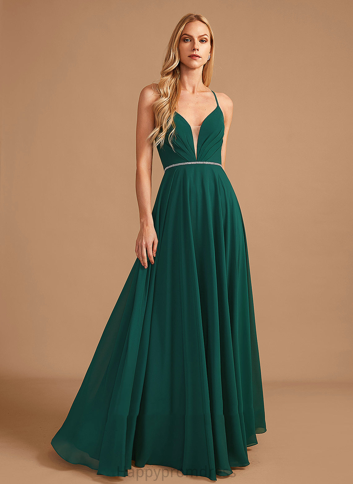 V-neck Floor-Length Fabric Beading Embellishment Silhouette Neckline Length A-Line Ariel Trumpet/Mermaid One Shoulder Bridesmaid Dresses