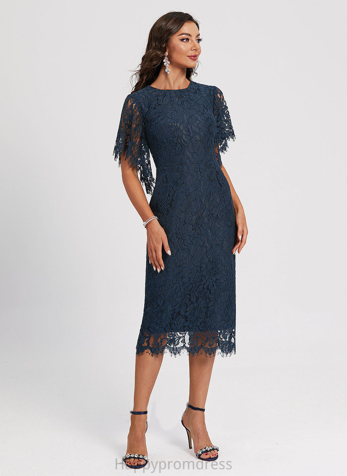 Dress Cocktail Lace Sheath/Column Kenna Knee-Length Neck Scoop Cocktail Dresses