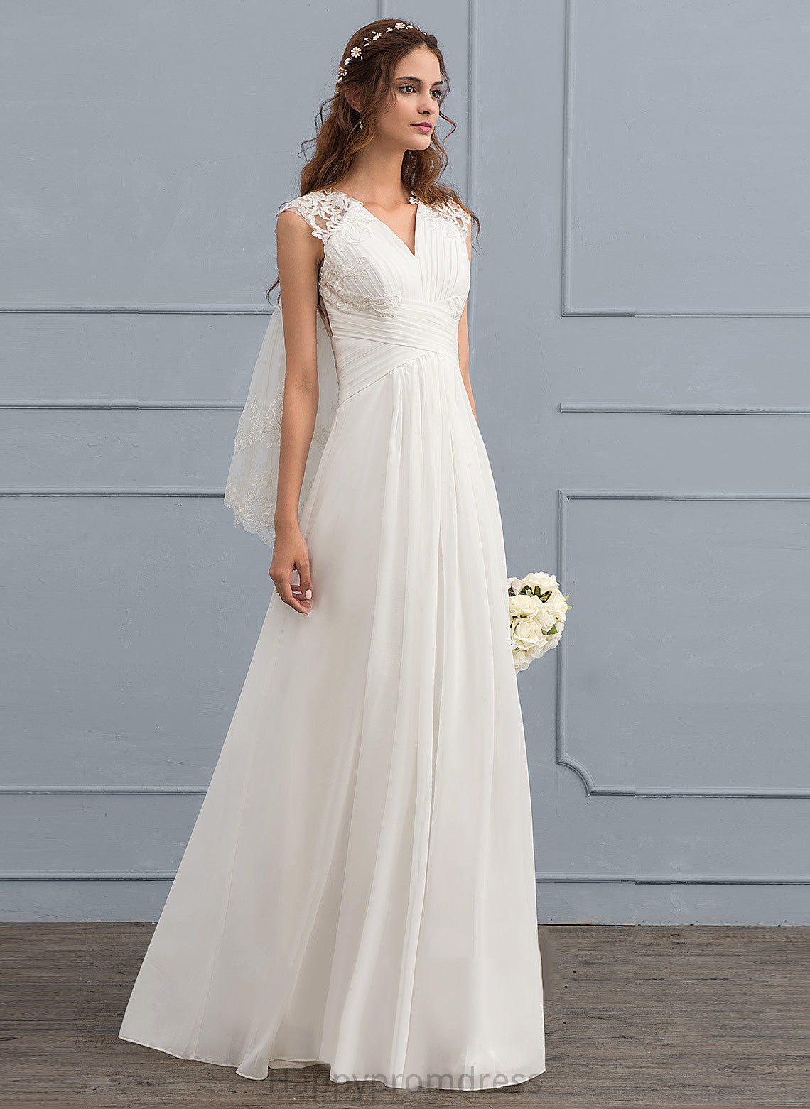 With Lace A-Line Wedding Dress Wedding Dresses Shayla Sweetheart Floor-Length Ruffle Chiffon