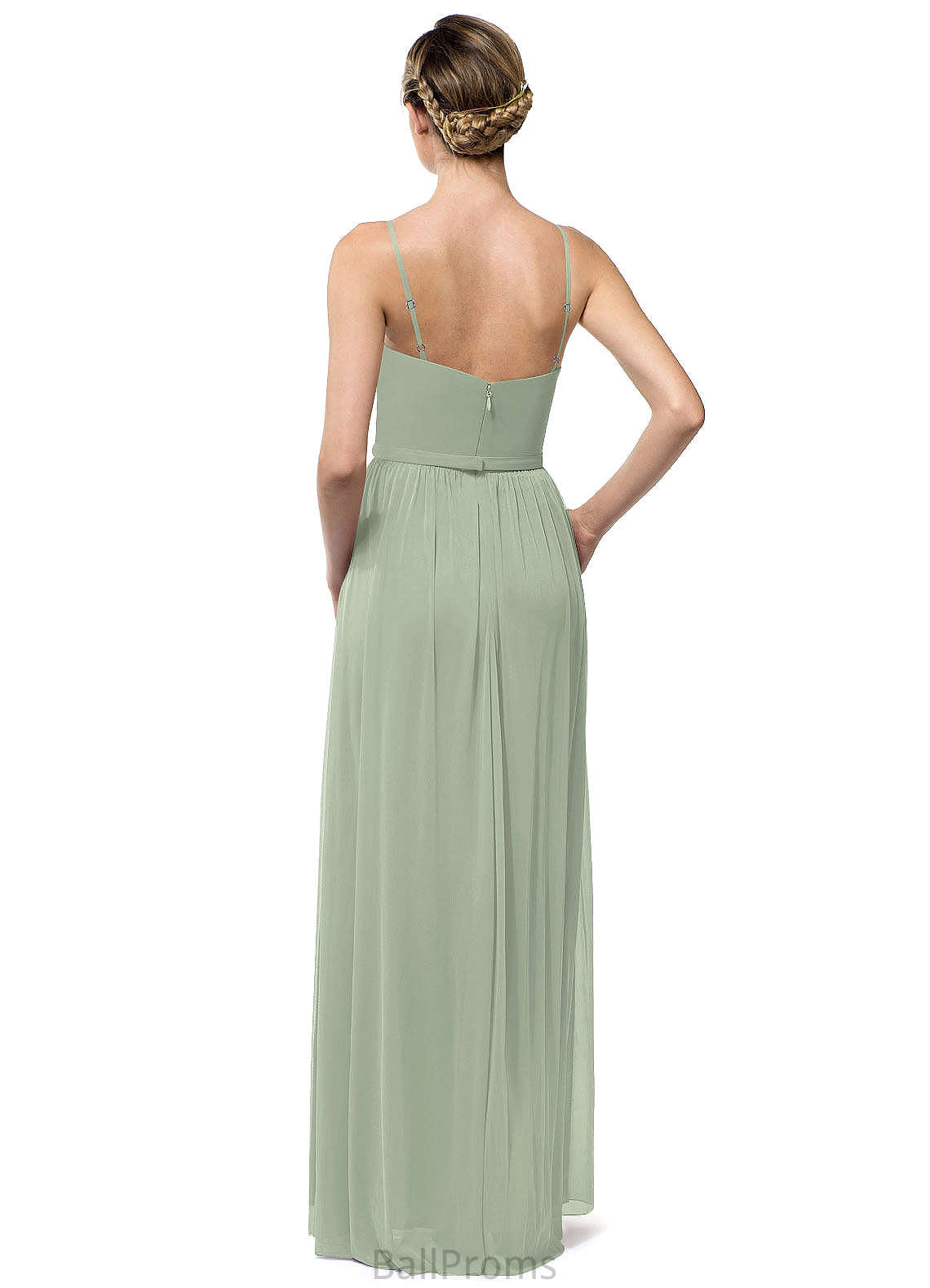 Yvonne V-Neck A-Line/Princess Sleeveless Natural Waist Floor Length Bridesmaid Dresses