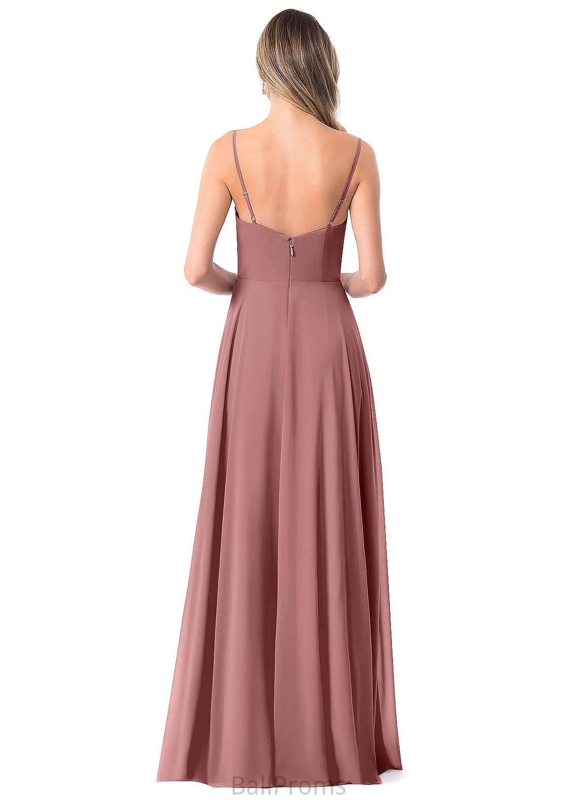 Zaria Sleeveless A-Line/Princess Natural Waist Spaghetti Staps Floor Length Bridesmaid Dresses