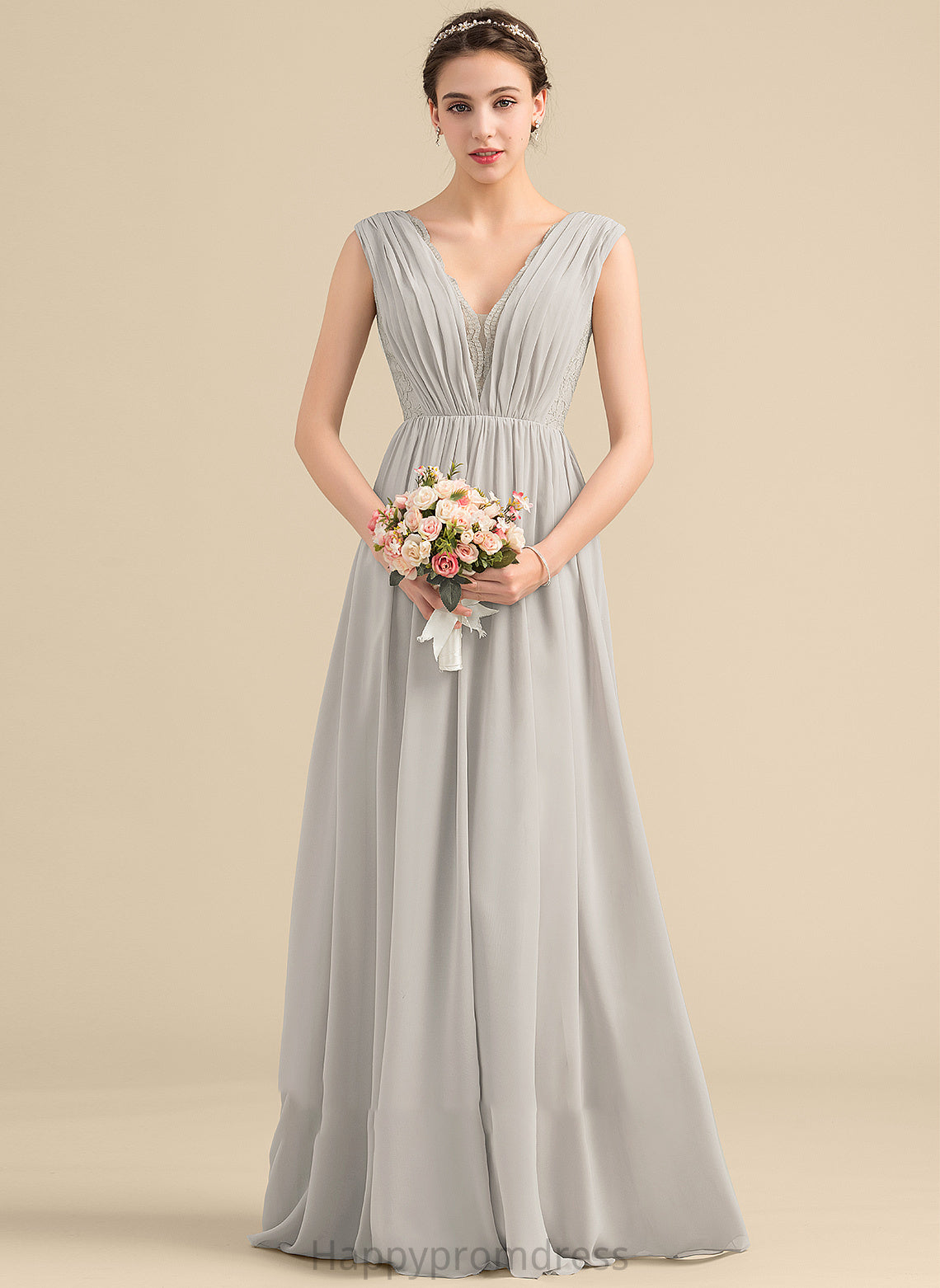 Length Neckline A-Line Floor-Length V-neck Silhouette Embellishment Ruffle Fabric Helga Straps Floor Length Bridesmaid Dresses