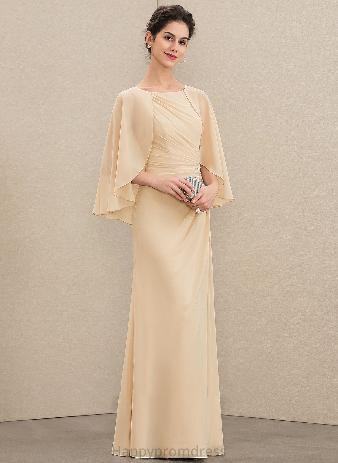 of Bride Mother of the Bride Dresses Floor-Length Chiffon Mother Sequins A-Line Beading Neck the With Dress Scoop Abigayle Ruffle