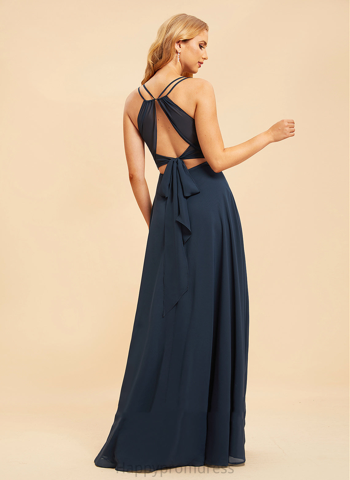 V-neck Floor-Length A-Line Neckline Fabric Ruffle Embellishment Length Silhouette Bria Sleeveless Scoop Bridesmaid Dresses