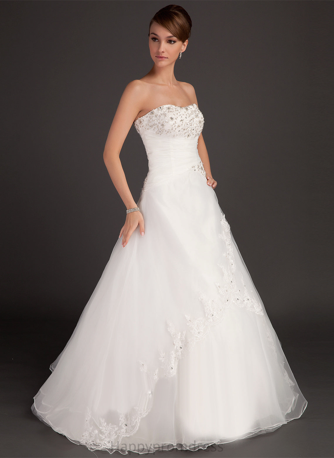 Wedding Dresses Floor-Length Wedding Miranda Sweetheart Ball-Gown/Princess Lace Organza Dress With Beading Ruffle