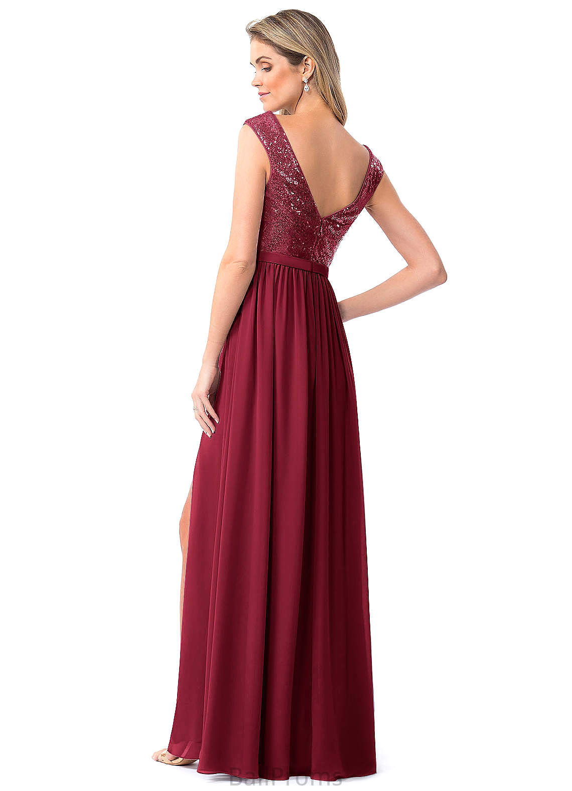 Skye Natural Waist V-Neck Sleeveless Floor Length A-Line/Princess Bridesmaid Dresses