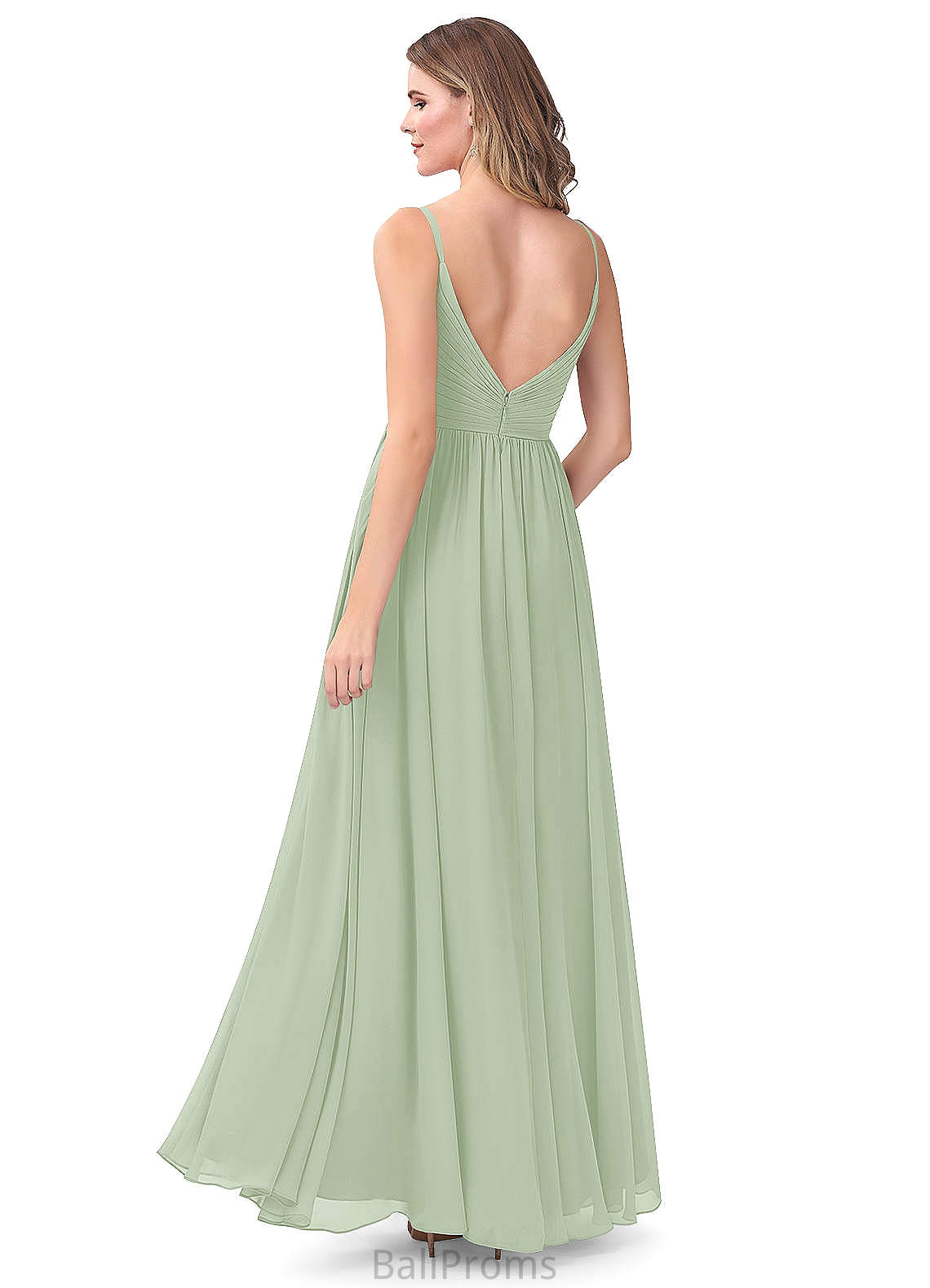 Ximena Natural Waist Floor Length A-Line/Princess Sleeveless Spaghetti Staps Bridesmaid Dresses