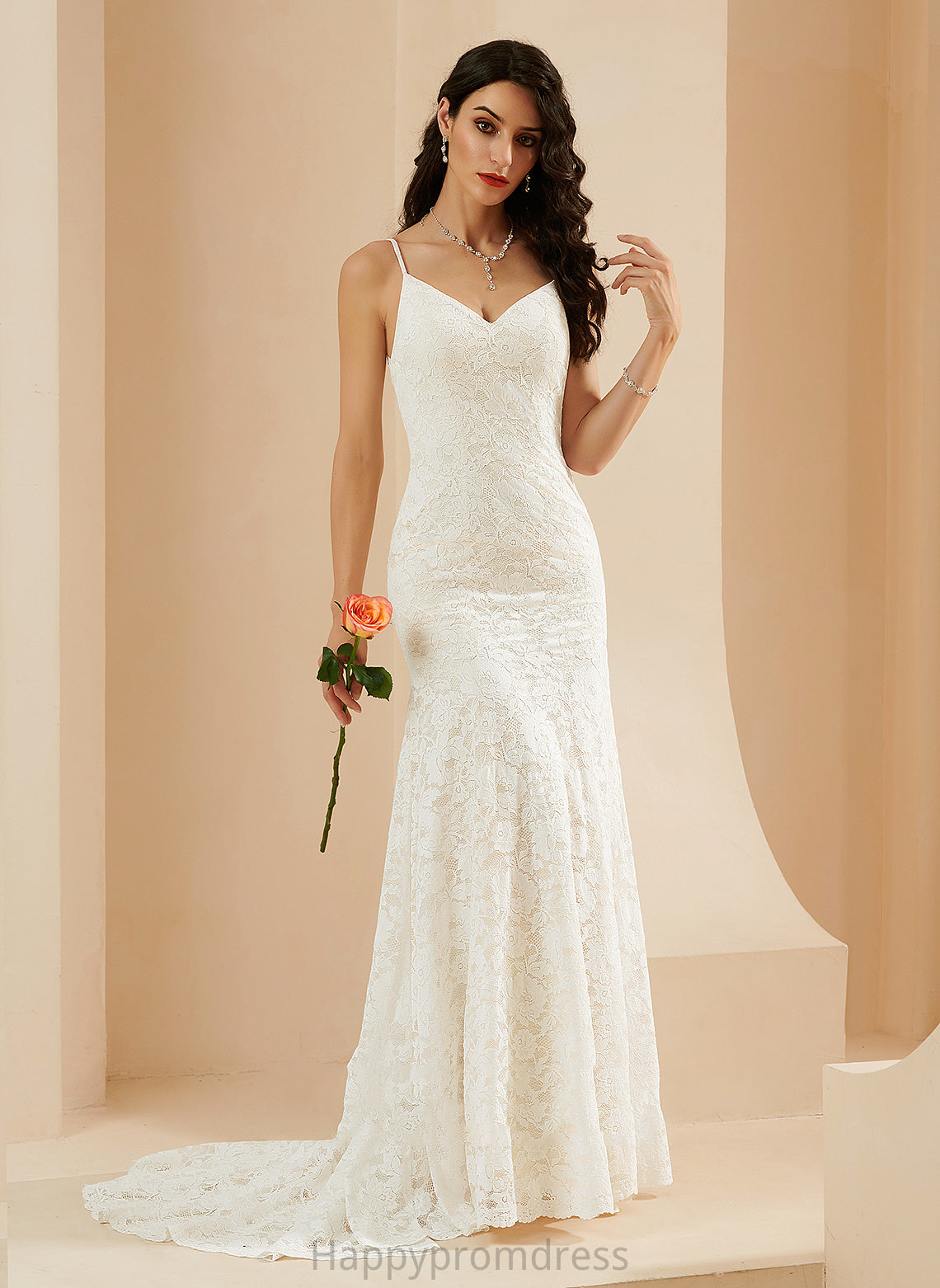 Dress Court V-neck Wedding Trumpet/Mermaid Wedding Dresses Raquel Train Lace