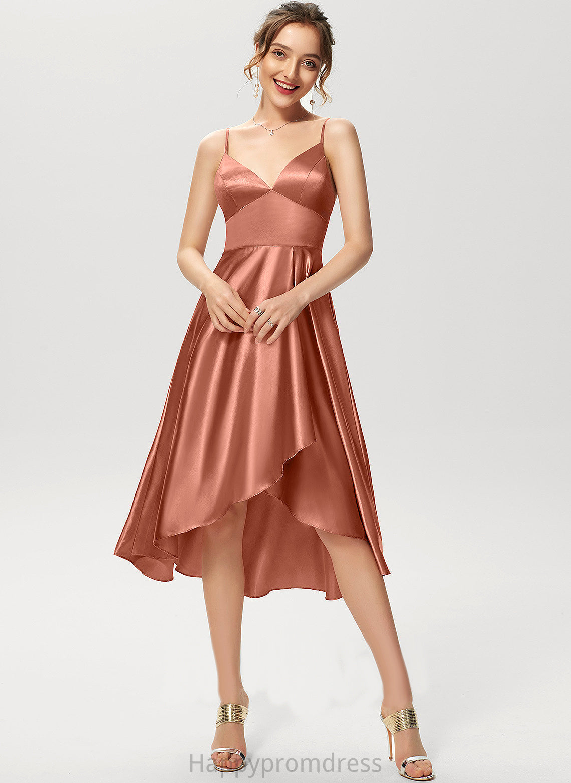 A-Line Asymmetrical Cocktail Cocktail Dresses Jackie Dress Rayon V-neck