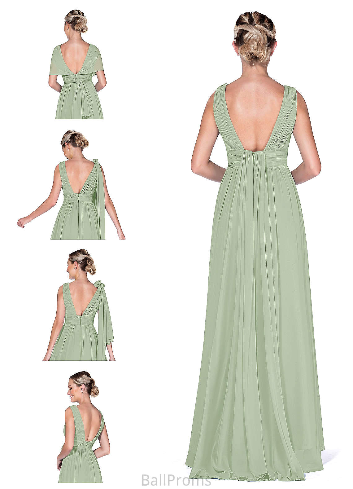 Kamari Natural Waist A-Line/Princess Floor Length Sleeveless Scoop Bridesmaid Dresses