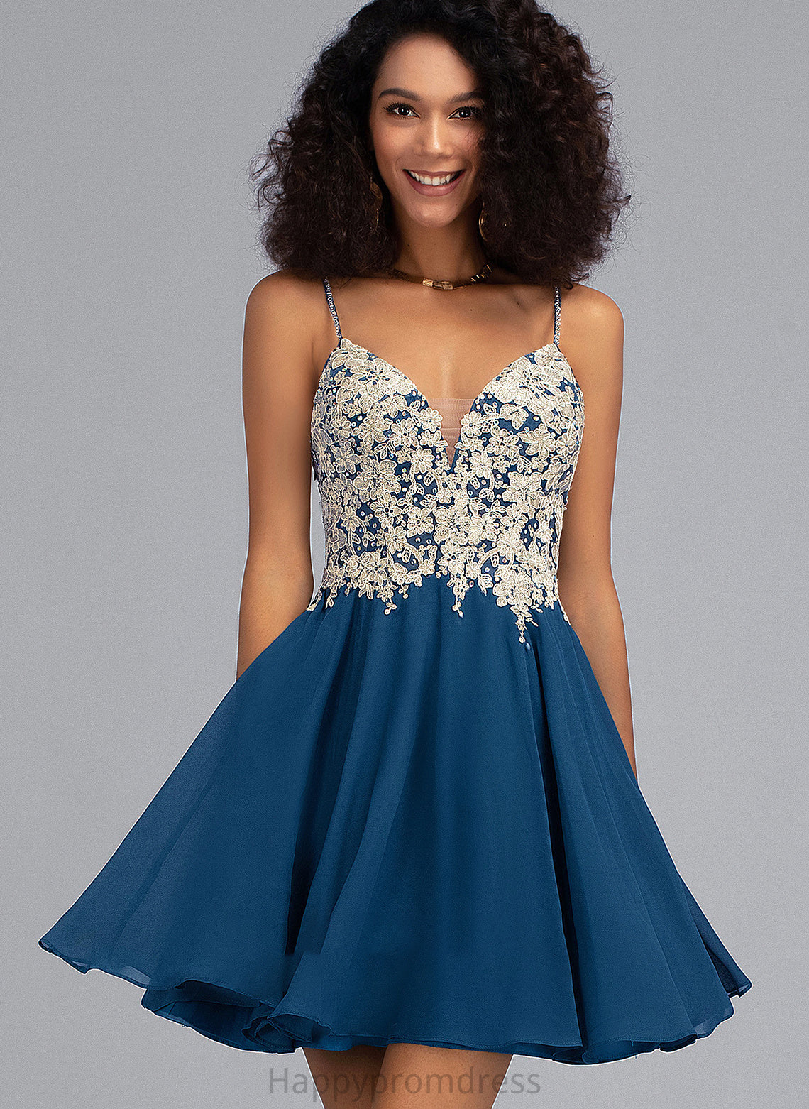 Short/Mini With Sophronia Prom Dresses A-Line Beading Chiffon V-neck