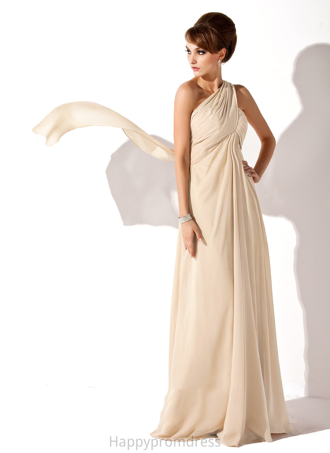 Mother of the Bride Dresses With Chiffon Floor-Length Mother the Dress Empire Bride Ruffle of Brisa One-Shoulder