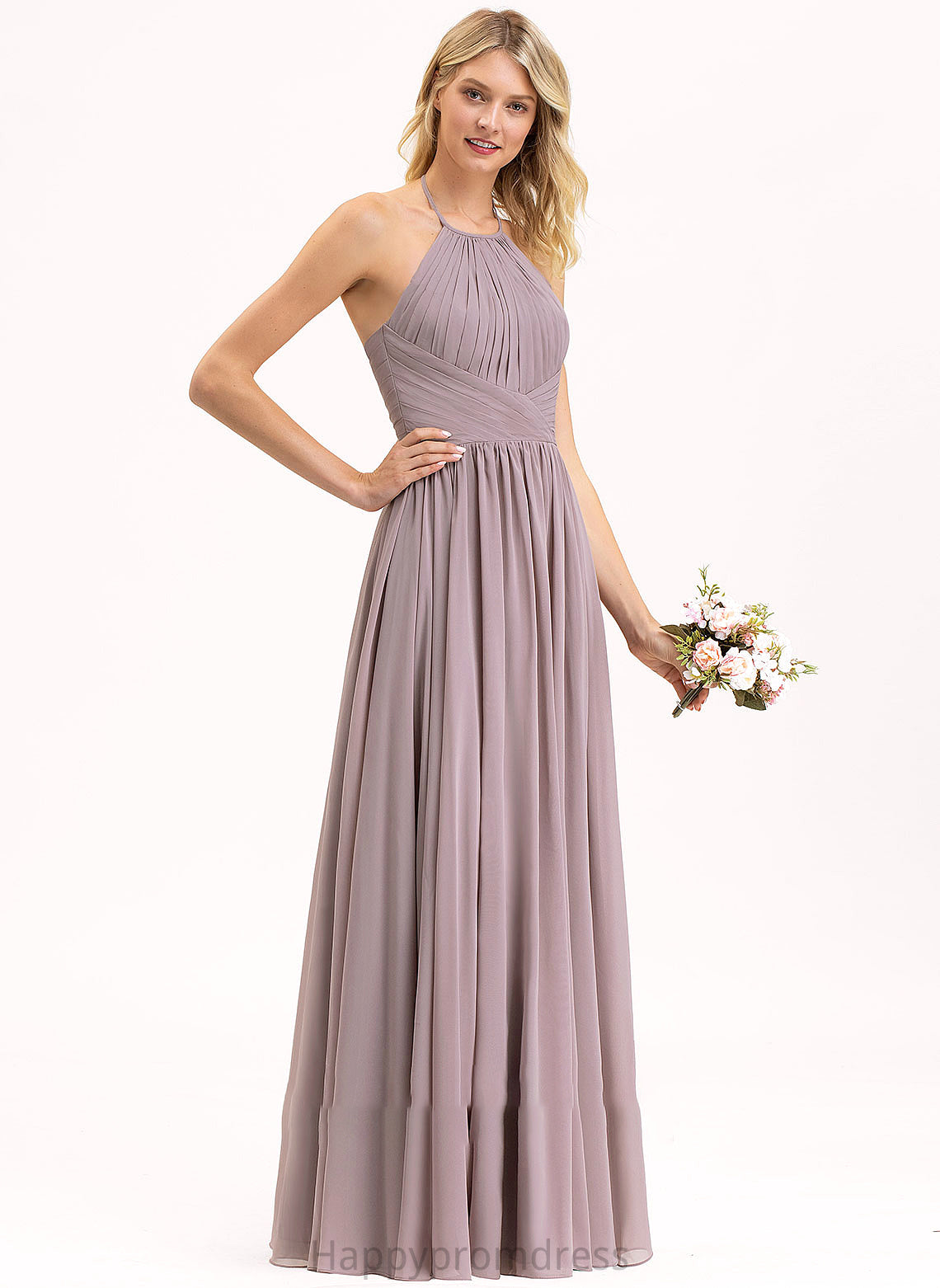 Length Floor-Length Silhouette Neckline Fabric Embellishment Ruffle Bow(s) Halter Empire Bella Spaghetti Staps Bridesmaid Dresses