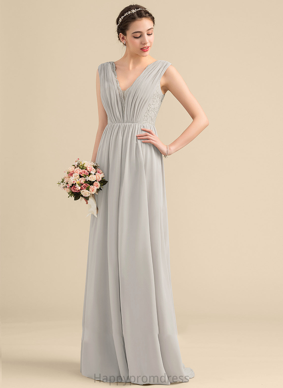 Length Neckline A-Line Floor-Length V-neck Silhouette Embellishment Ruffle Fabric Helga Straps Floor Length Bridesmaid Dresses