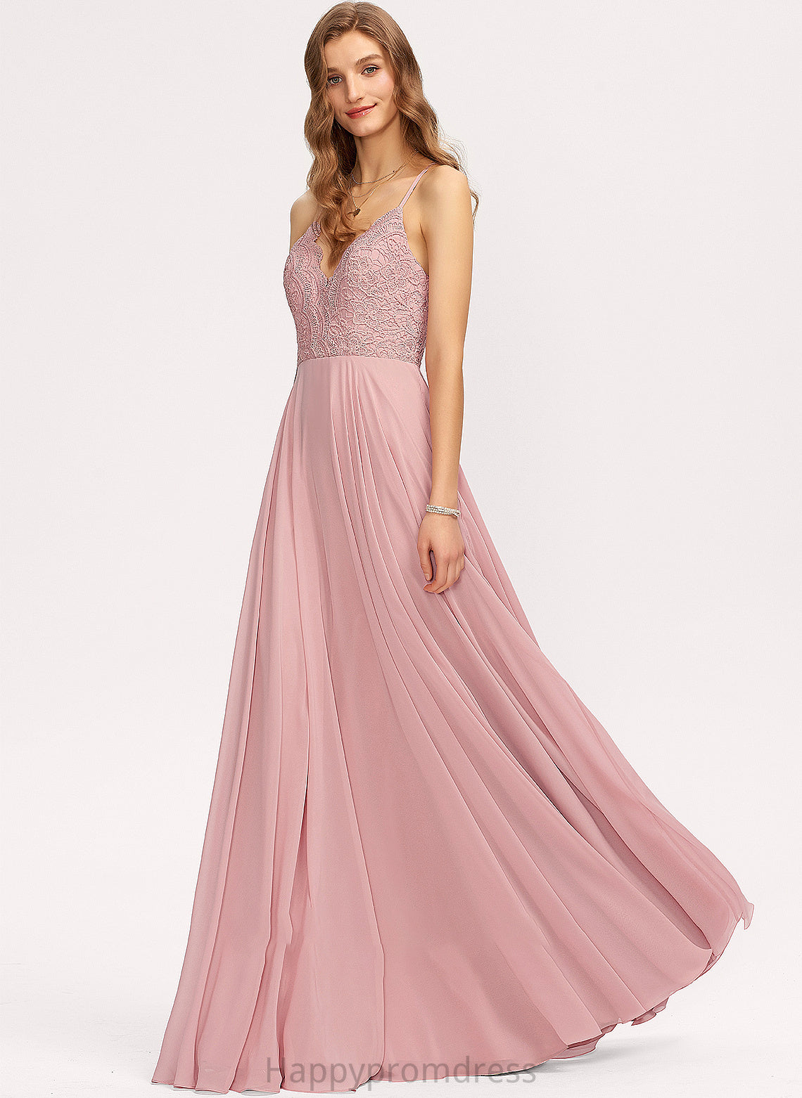 Chiffon V-neck Prom Dresses A-Line Siena Floor-Length