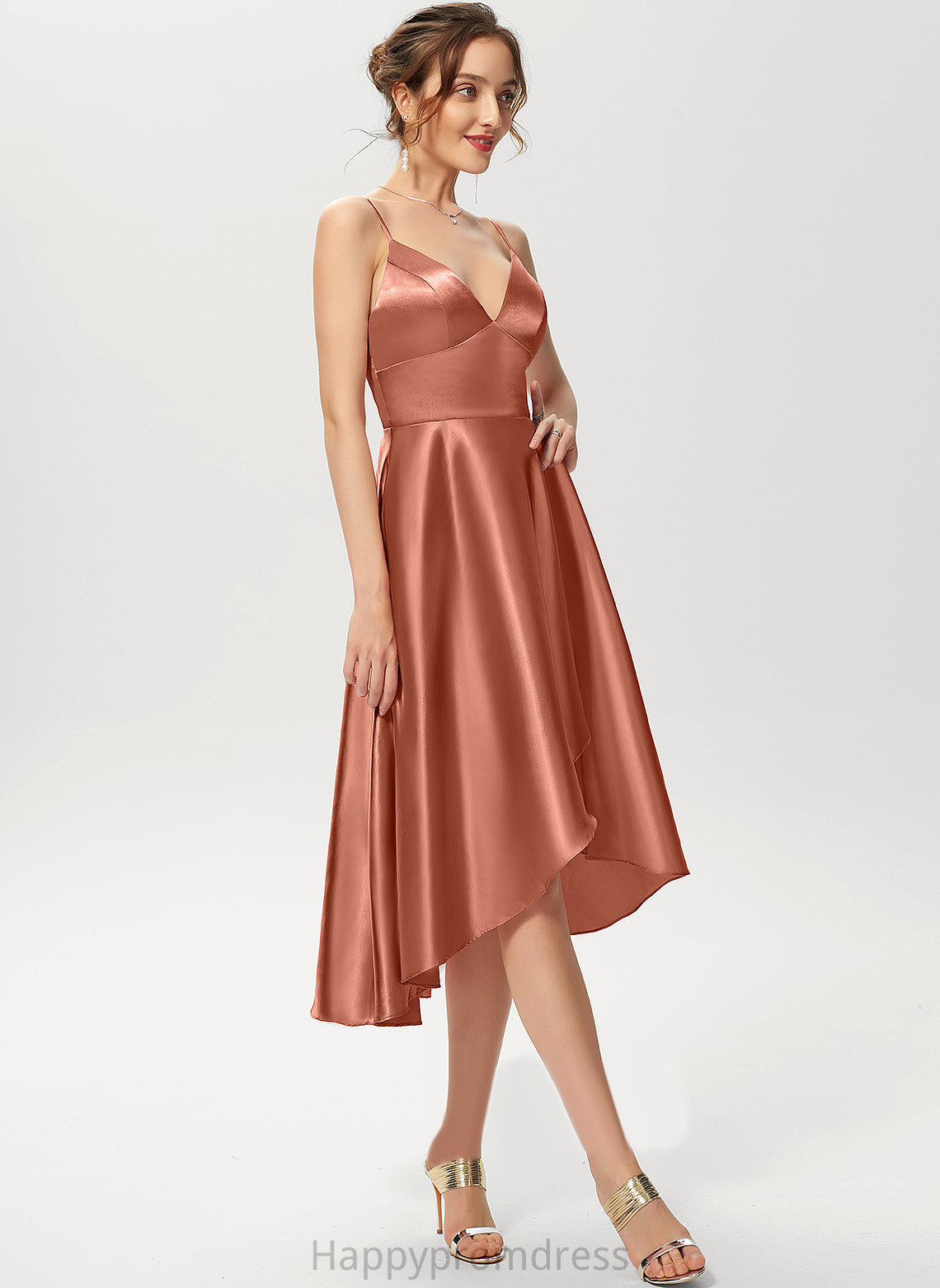 A-Line Asymmetrical Cocktail Cocktail Dresses Jackie Dress Rayon V-neck