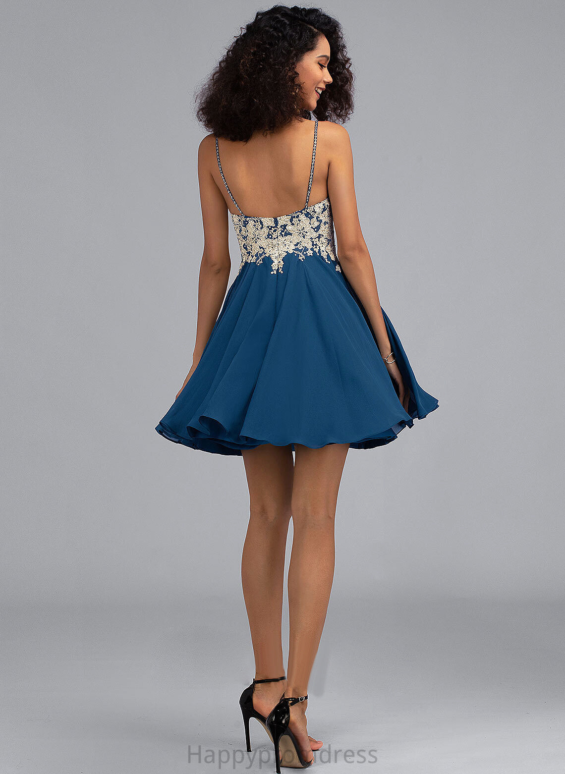 Lace With Dress A-Line Homecoming Beading Cassidy Short/Mini V-neck Homecoming Dresses Chiffon