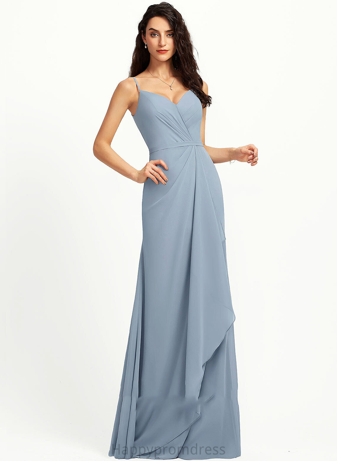 Fabric Length Floor-Length V-neck Sheath/Column Neckline Silhouette Straps Alannah A-Line/Princess Sleeveless Floor Length Bridesmaid Dresses