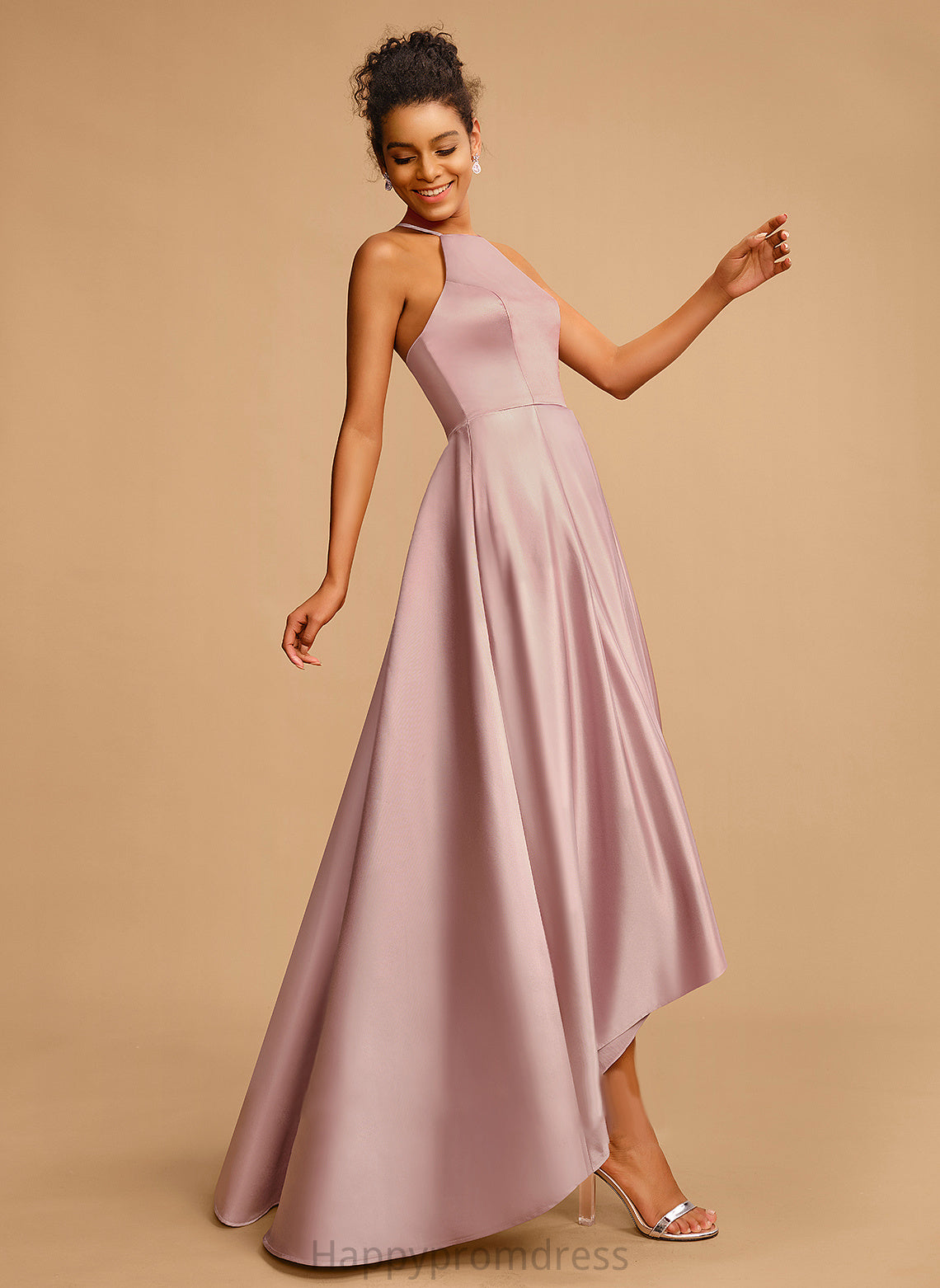 Prom Dresses Asymmetrical A-Line Hanna Satin Square Neckline