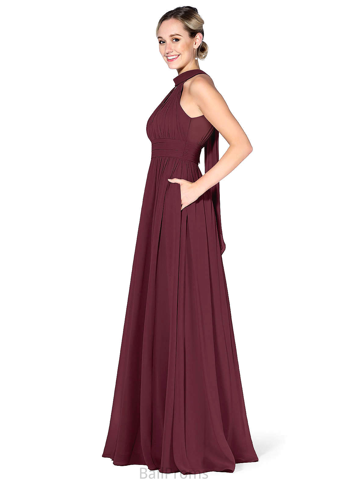 Yaretzi V-Neck Natural Waist Floor Length Sleeveless A-Line/Princess Bridesmaid Dresses