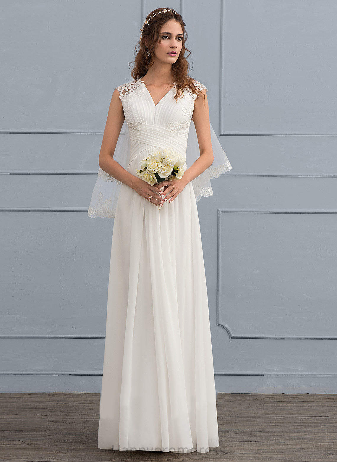 With Lace A-Line Wedding Dress Wedding Dresses Shayla Sweetheart Floor-Length Ruffle Chiffon