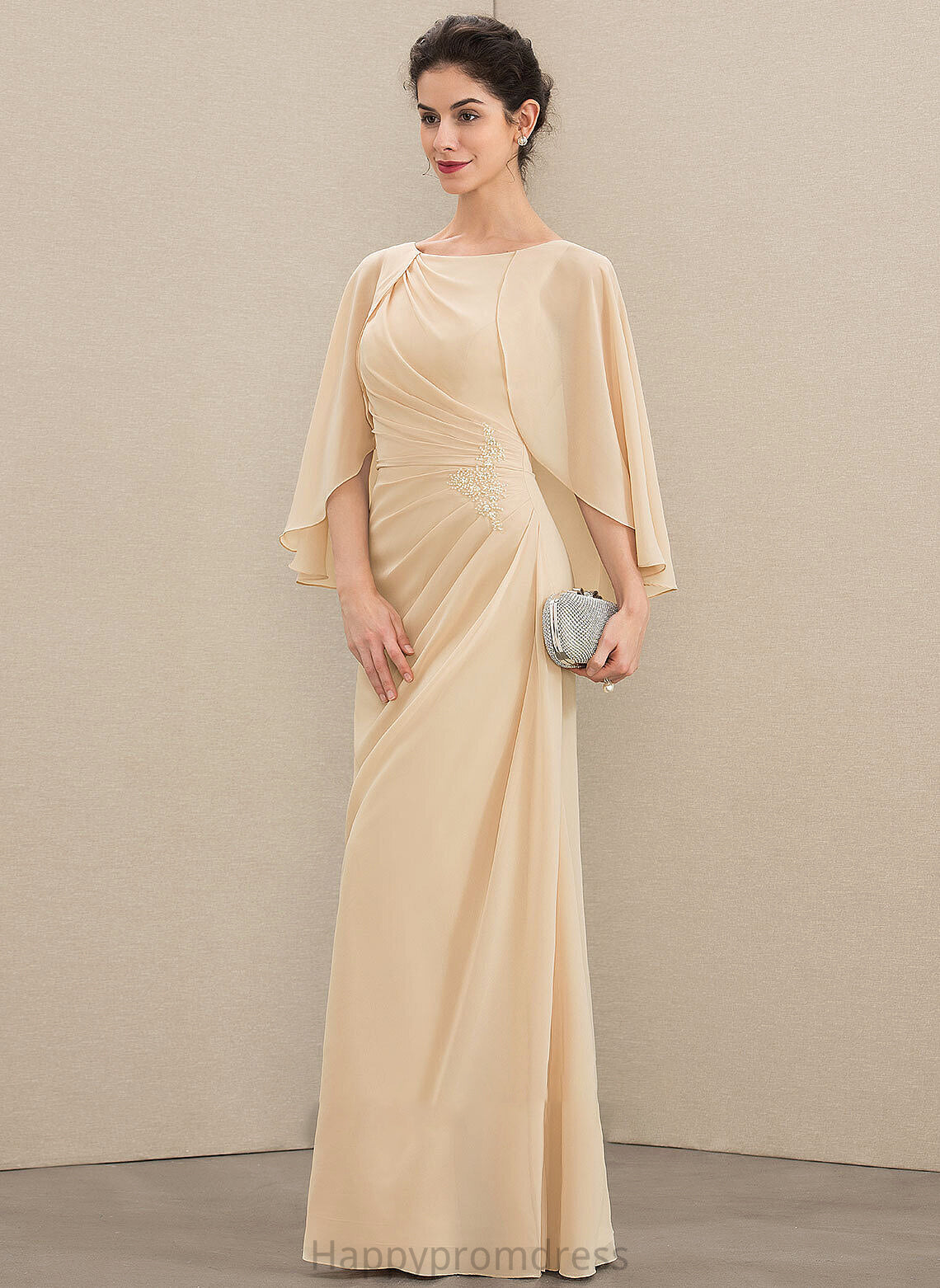 of Bride Mother of the Bride Dresses Floor-Length Chiffon Mother Sequins A-Line Beading Neck the With Dress Scoop Abigayle Ruffle