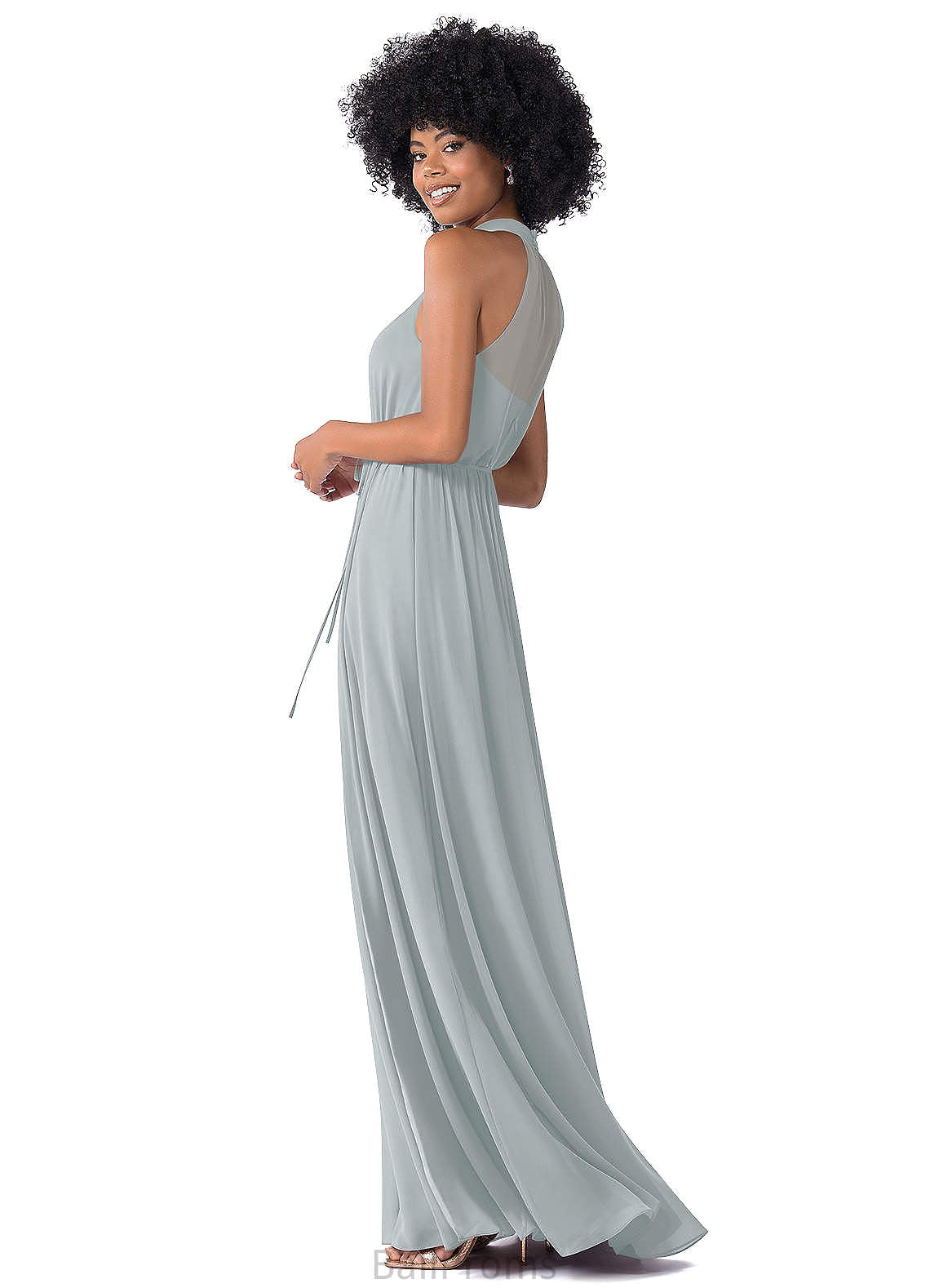 Valeria A-Line/Princess Natural Waist One Shoulder Floor Length Sleeveless Bridesmaid Dresses