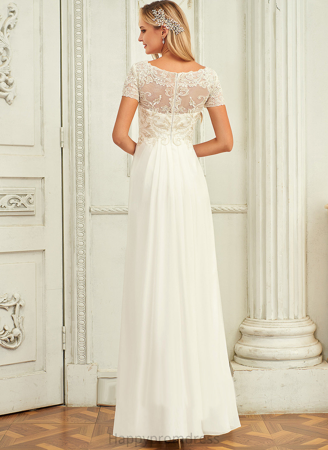 Wedding Chiffon Floor-Length A-Line Wedding Dresses Dress V-neck Dayana