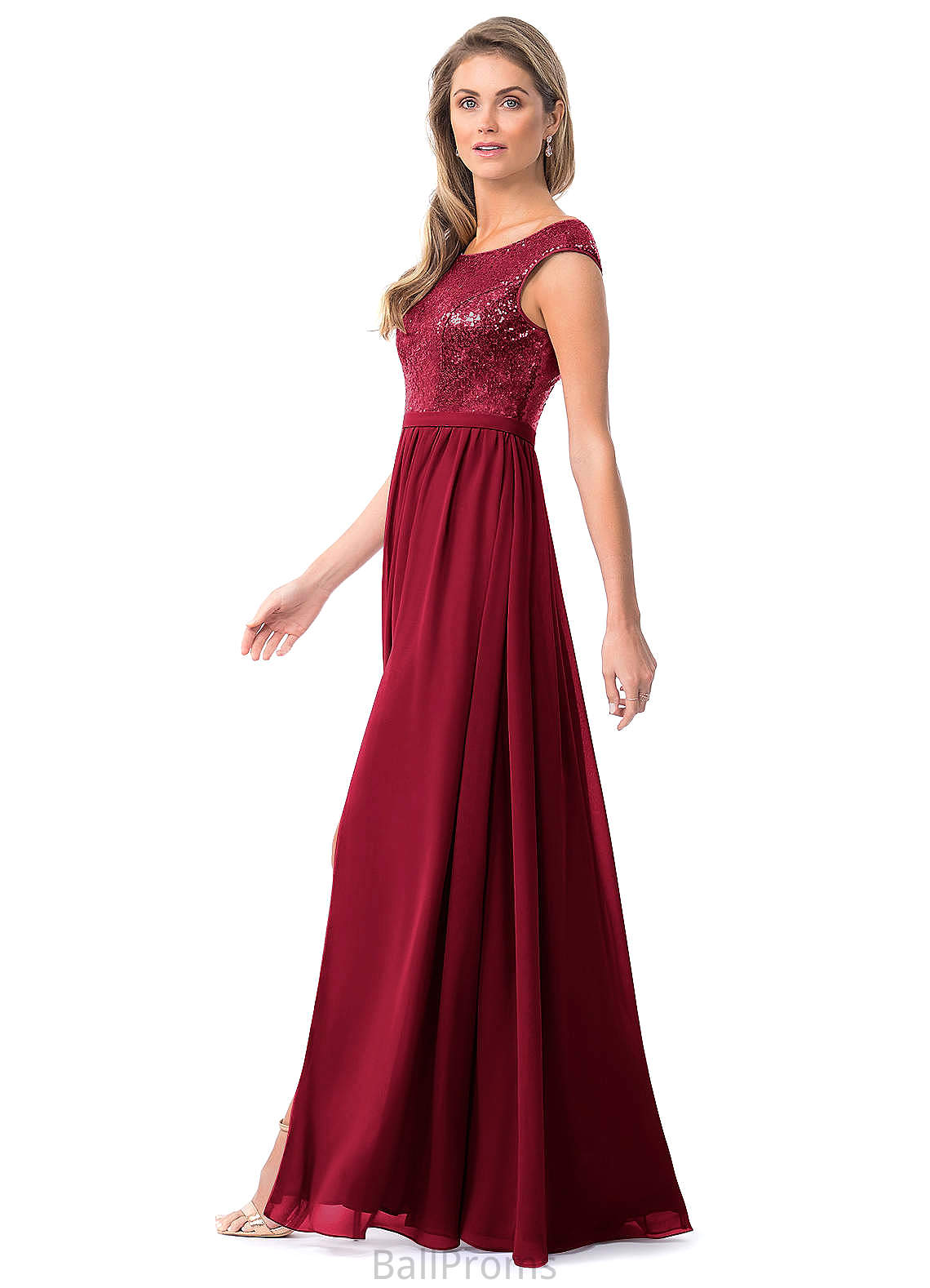 Skye Natural Waist V-Neck Sleeveless Floor Length A-Line/Princess Bridesmaid Dresses