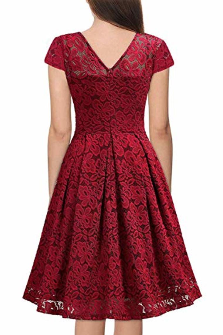 Lace Cocktail Dress Vintage Bridesmaid Short A-Line Evening Dresses