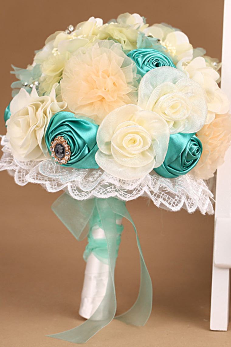 Wedding Flowers Rhinestone Round Roses Bouquets (26*22cm)