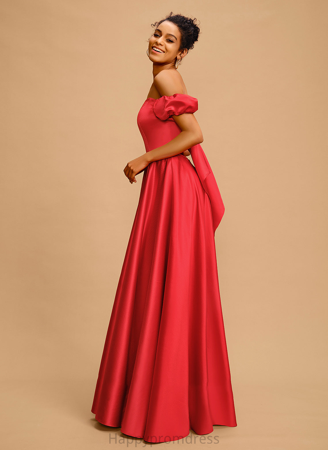 Sweetheart Off-the-Shoulder With Prom Dresses Satin Ball-Gown/Princess Bow(s) Floor-Length Kassandra